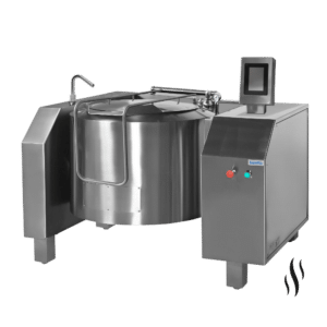 Pentola a vapore con mescolamento e ribaltamento Steam boiling pan with mixing and cooling